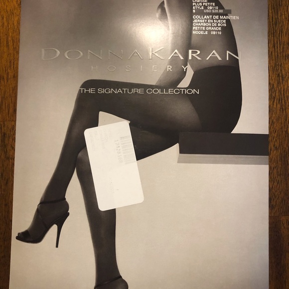 NWT $60 Donna Karan – Luxe Opaques Pantyhose - Charcoal - Plus Petite-Pack of 3! - Picture 6 of 7